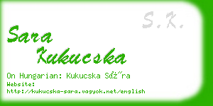 sara kukucska business card